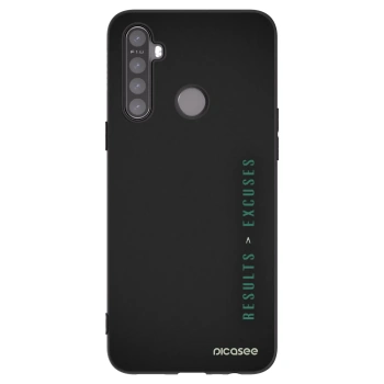 Picasee fekete szilikon tok az alábbi mobiltelefonokra Realme 6i - Results x Excuses