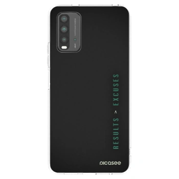 Picasee fekete szilikon tok az alábbi mobiltelefonokra Xiaomi Redmi 9T - Results x Excuses