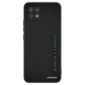 Picasee fekete szilikon tok az alábbi mobiltelefonokra Realme 8i - Results x Excuses