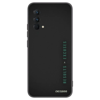 Picasee fekete szilikon tok az alábbi mobiltelefonokra Realme GT Master Edition 5G - Results x Excuses