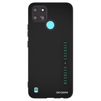 Picasee fekete szilikon tok az alábbi mobiltelefonokra Realme C21Y - Results x Excuses