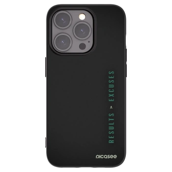 Picasee fekete szilikon tok az alábbi mobiltelefonokra Apple iPhone 15 Pro - Results x Excuses