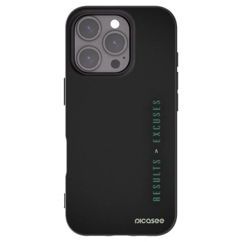 Picasee fekete szilikon tok az alábbi mobiltelefonokra Apple iPhone 16 Pro - Results x Excuses