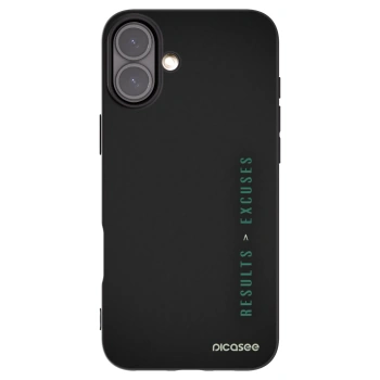 Picasee fekete szilikon tok az alábbi mobiltelefonokra Apple iPhone 16 Plus - Results x Excuses
