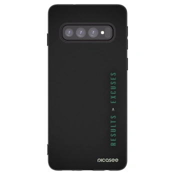 Picasee fekete szilikon tok az alábbi mobiltelefonokra Samsung Galaxy S10 G973 - Results x Excuses