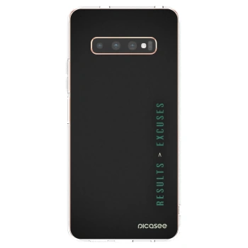 Picasee átlátszó szilikon tok az alábbi mobiltelefonokra Samsung Galaxy S10 Plus G975 - Results x Excuses