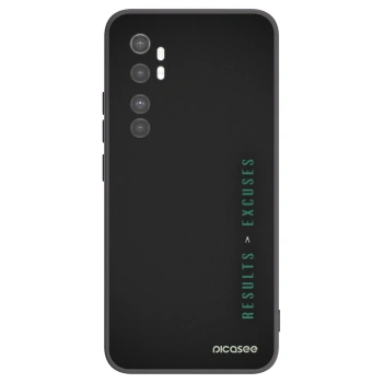 Picasee fekete szilikon tok az alábbi mobiltelefonokra Xiaomi Mi Note 10 Lite - Results x Excuses
