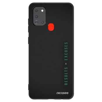 Picasee fekete szilikon tok az alábbi mobiltelefonokra Samsung Galaxy A21s - Results x Excuses