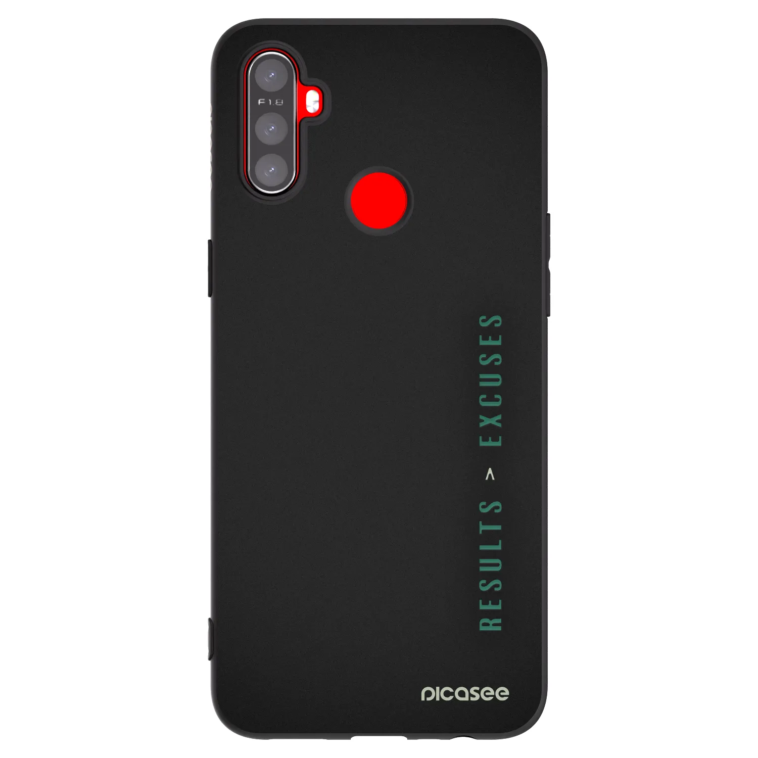 Picasee fekete szilikon tok az alábbi mobiltelefonokra Realme C3 - Results x Excuses