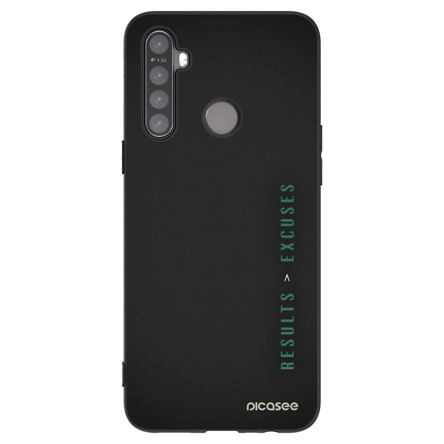 Picasee fekete szilikon tok az alábbi mobiltelefonokra Realme 6i - Results x Excuses