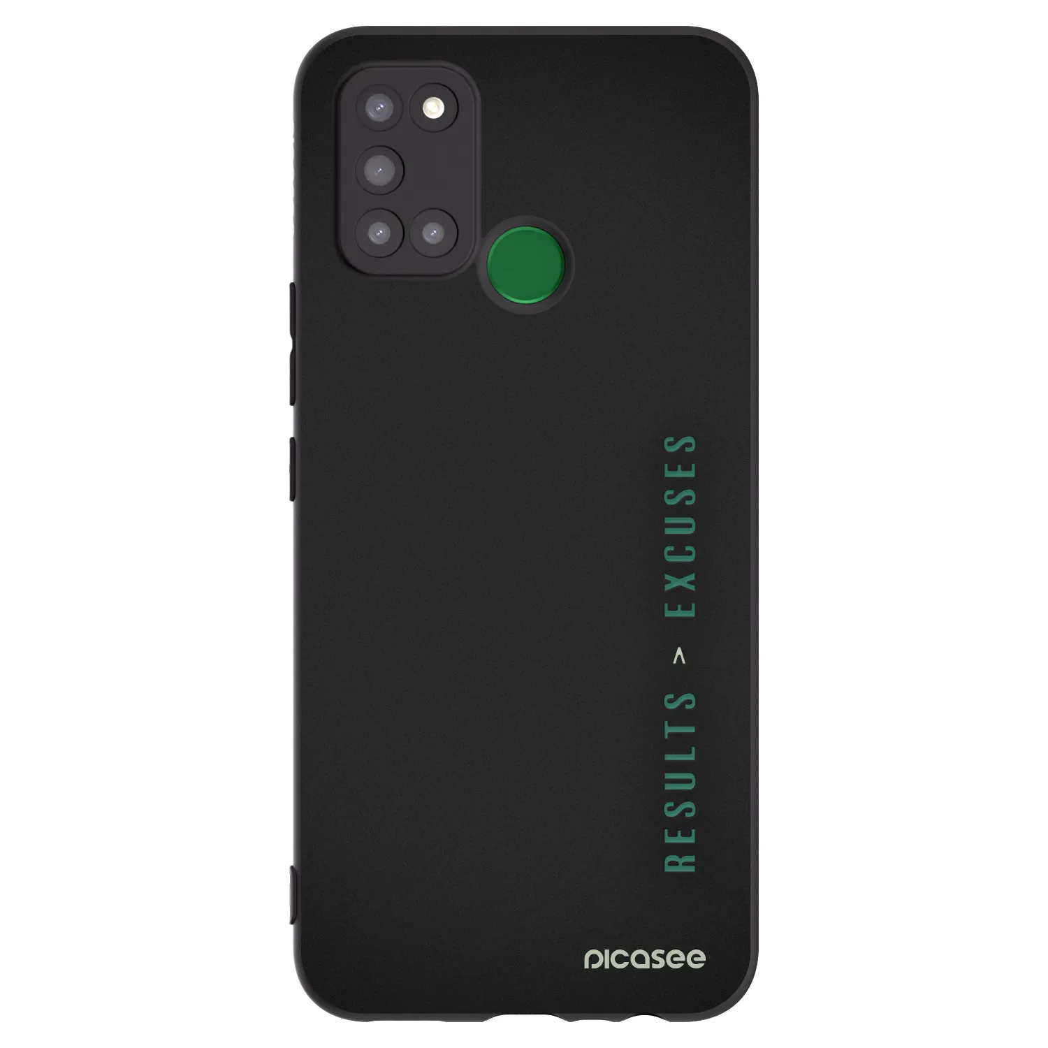 Picasee fekete szilikon tok az alábbi mobiltelefonokra Realme 7i - Results x Excuses