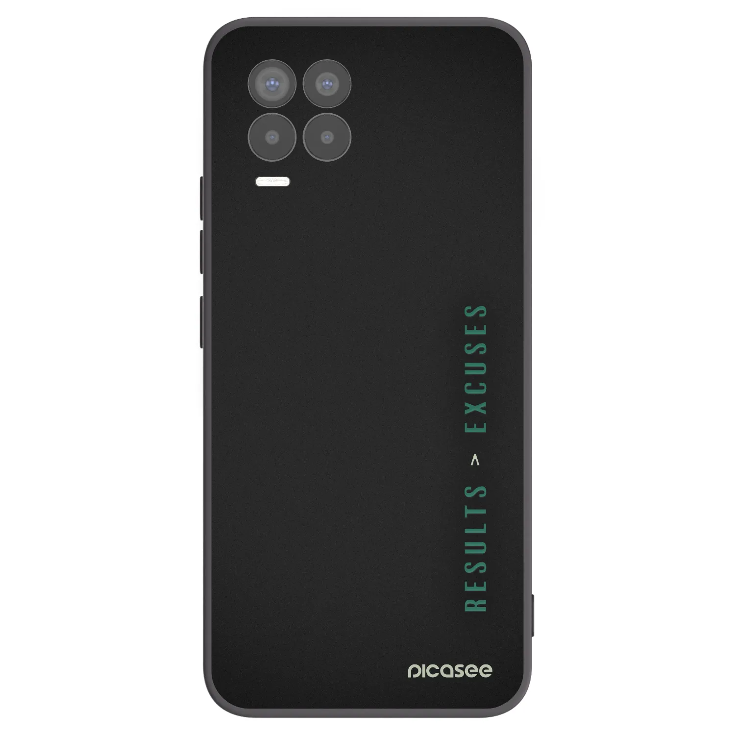 Picasee fekete szilikon tok az alábbi mobiltelefonokra Realme 8 Pro - Results x Excuses