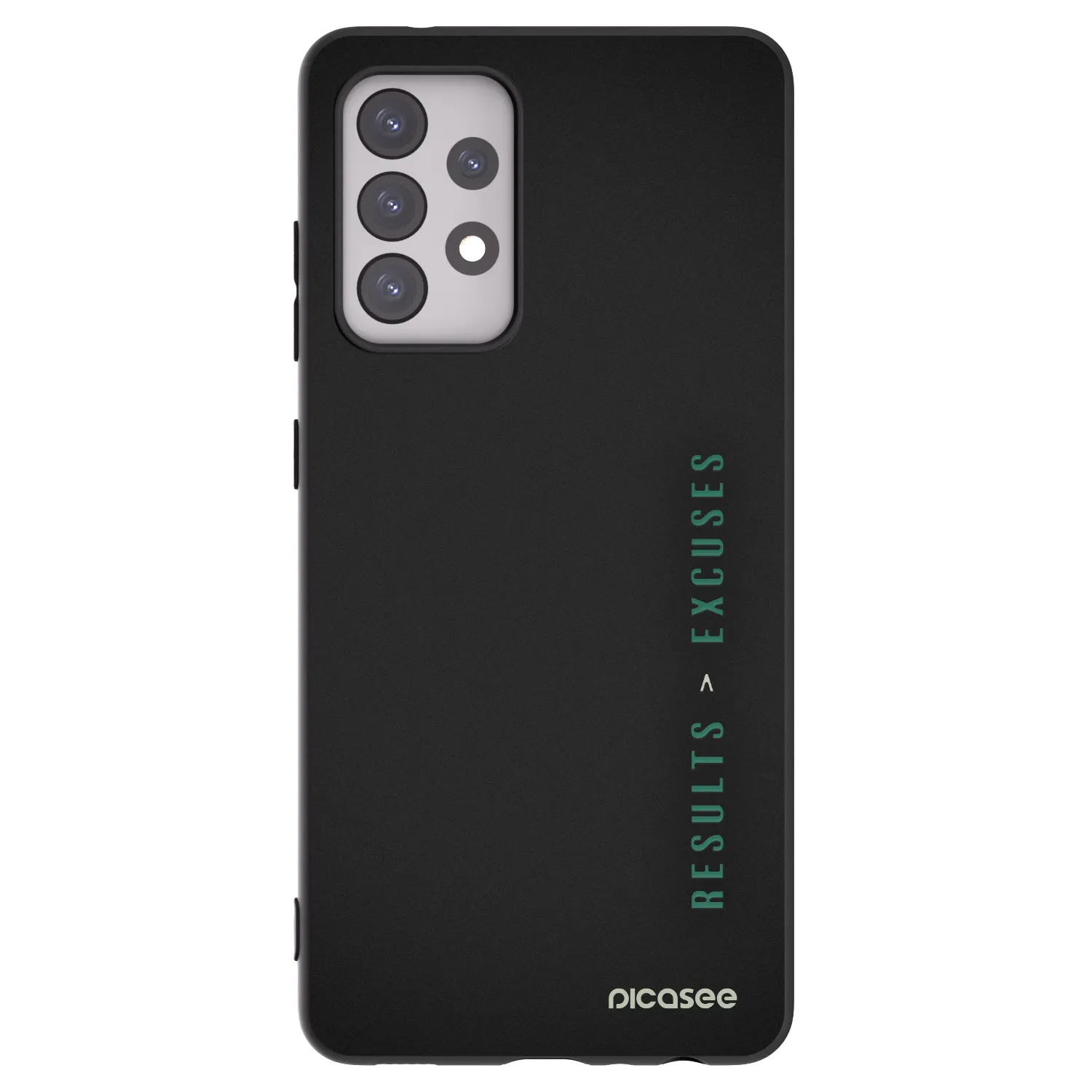 Picasee fekete szilikon tok az alábbi mobiltelefonokra Samsung Galaxy A52s 5G A528B - Results x Excuses