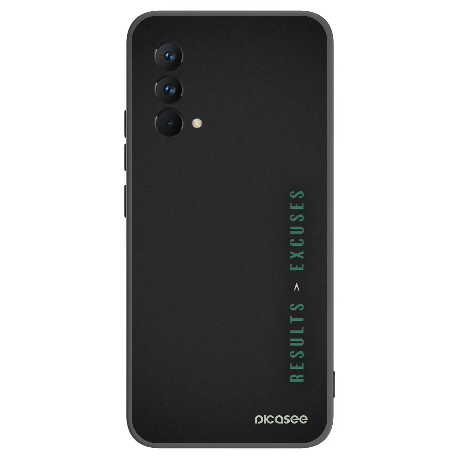 Picasee fekete szilikon tok az alábbi mobiltelefonokra Realme GT Master Edition 5G - Results x Excuses