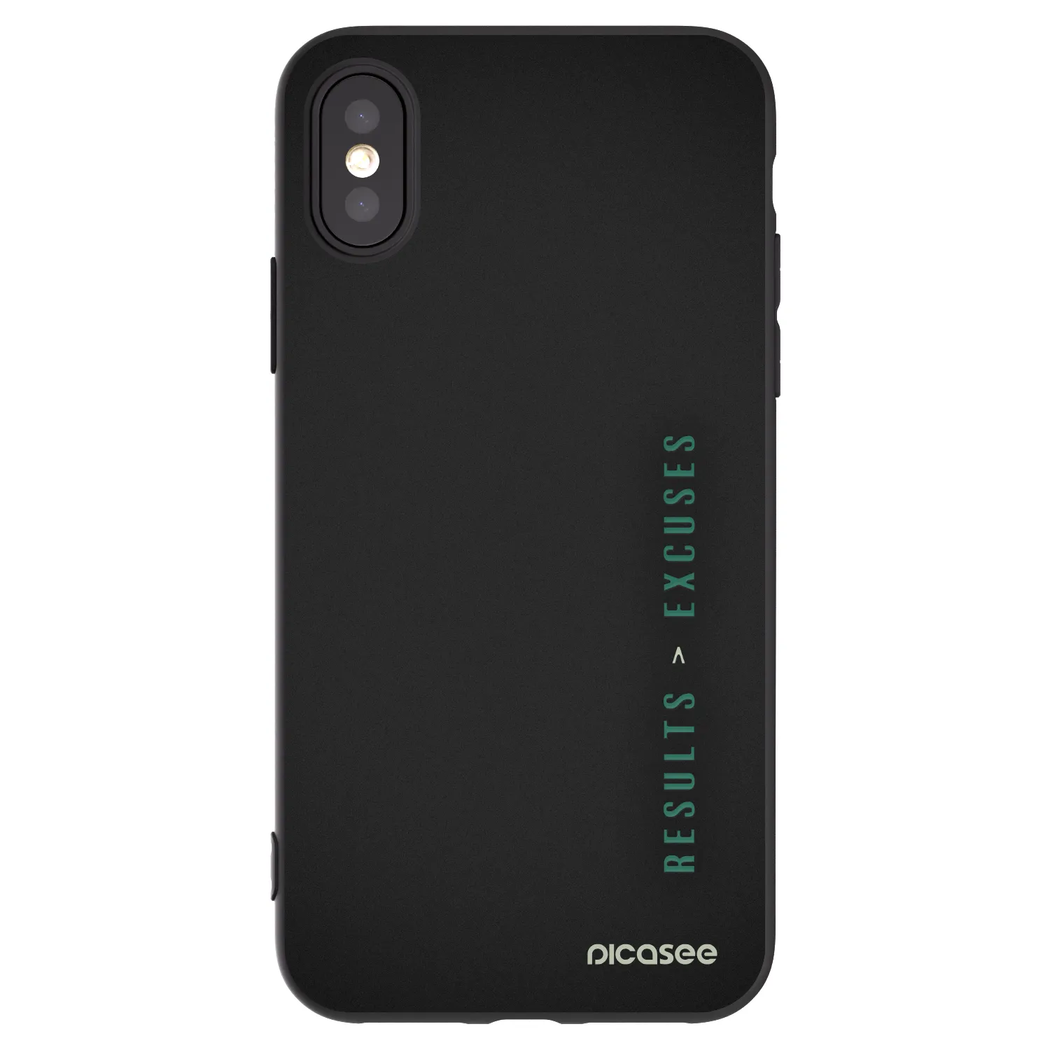 Picasee fekete szilikon tok az alábbi mobiltelefonokra Apple iPhone X/XS - Results x Excuses