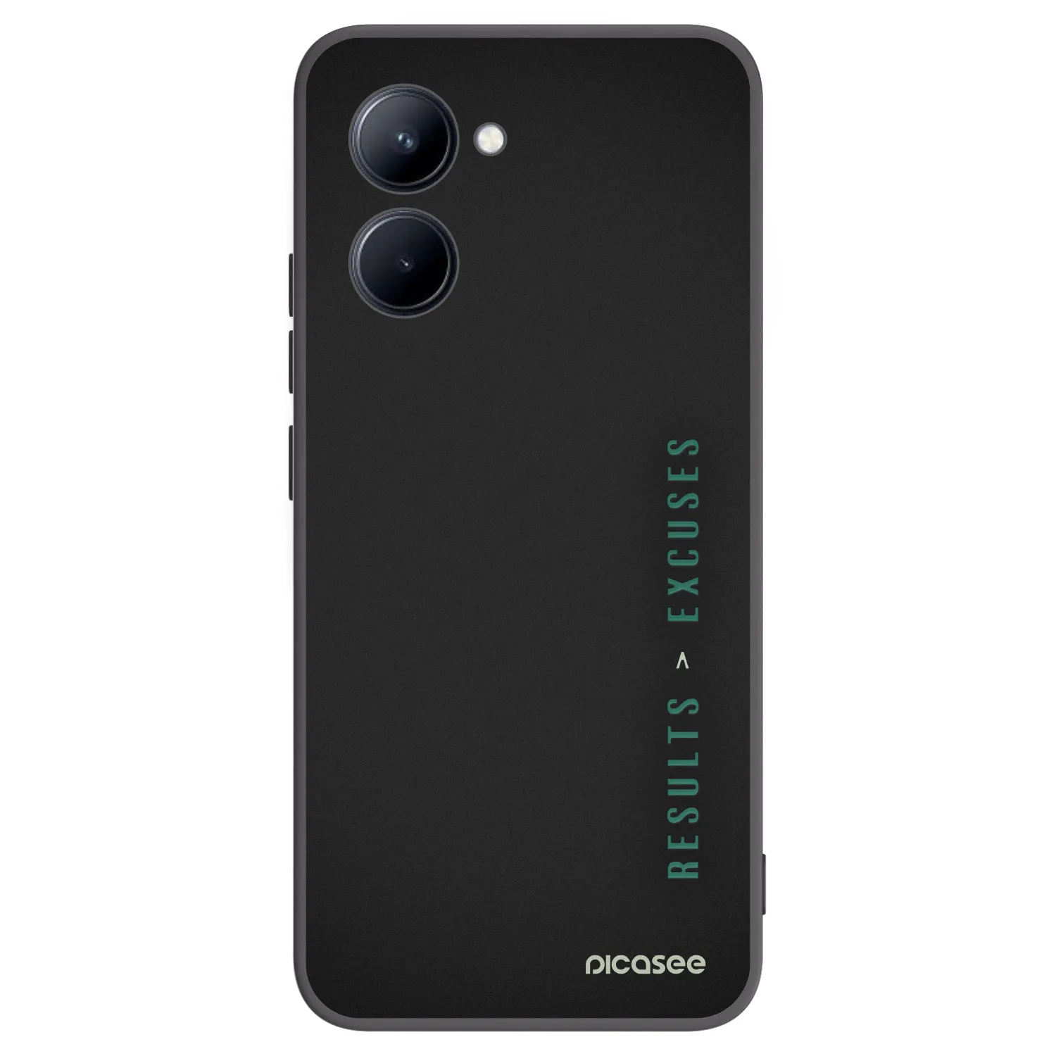Picasee fekete szilikon tok az alábbi mobiltelefonokra Realme C33 (2023) - Results x Excuses