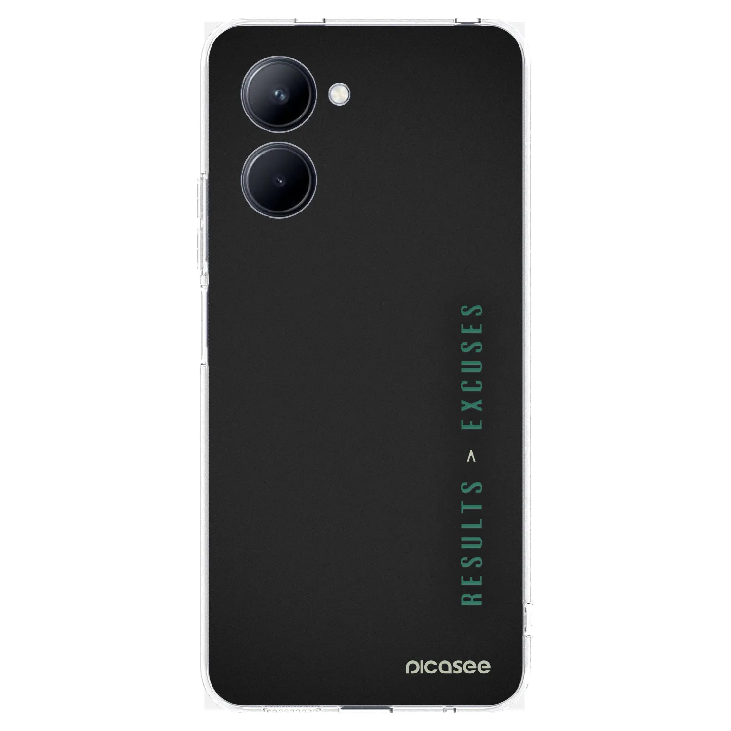 Picasee átlátszó szilikon tok az alábbi mobiltelefonokra Realme C33 (2023) - Results x Excuses