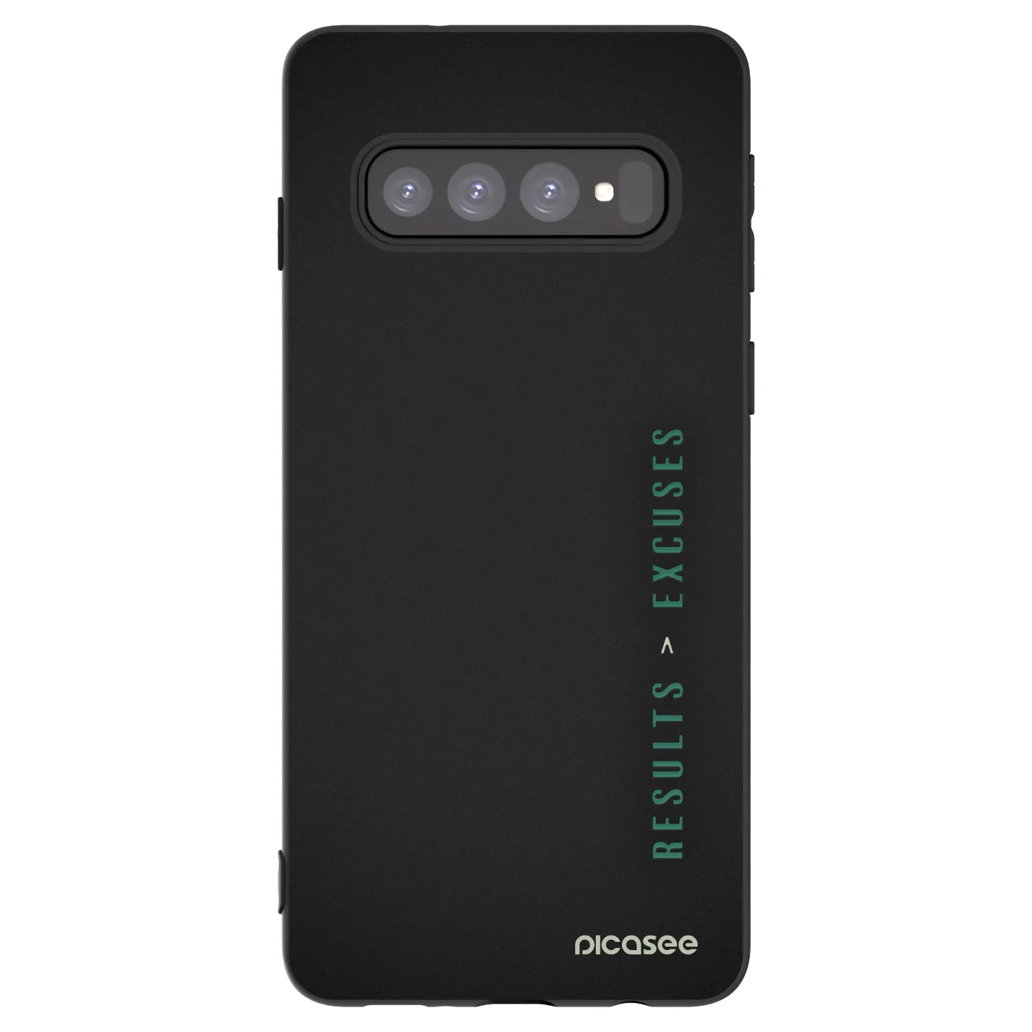 Picasee fekete szilikon tok az alábbi mobiltelefonokra Samsung Galaxy S10 G973 - Results x Excuses