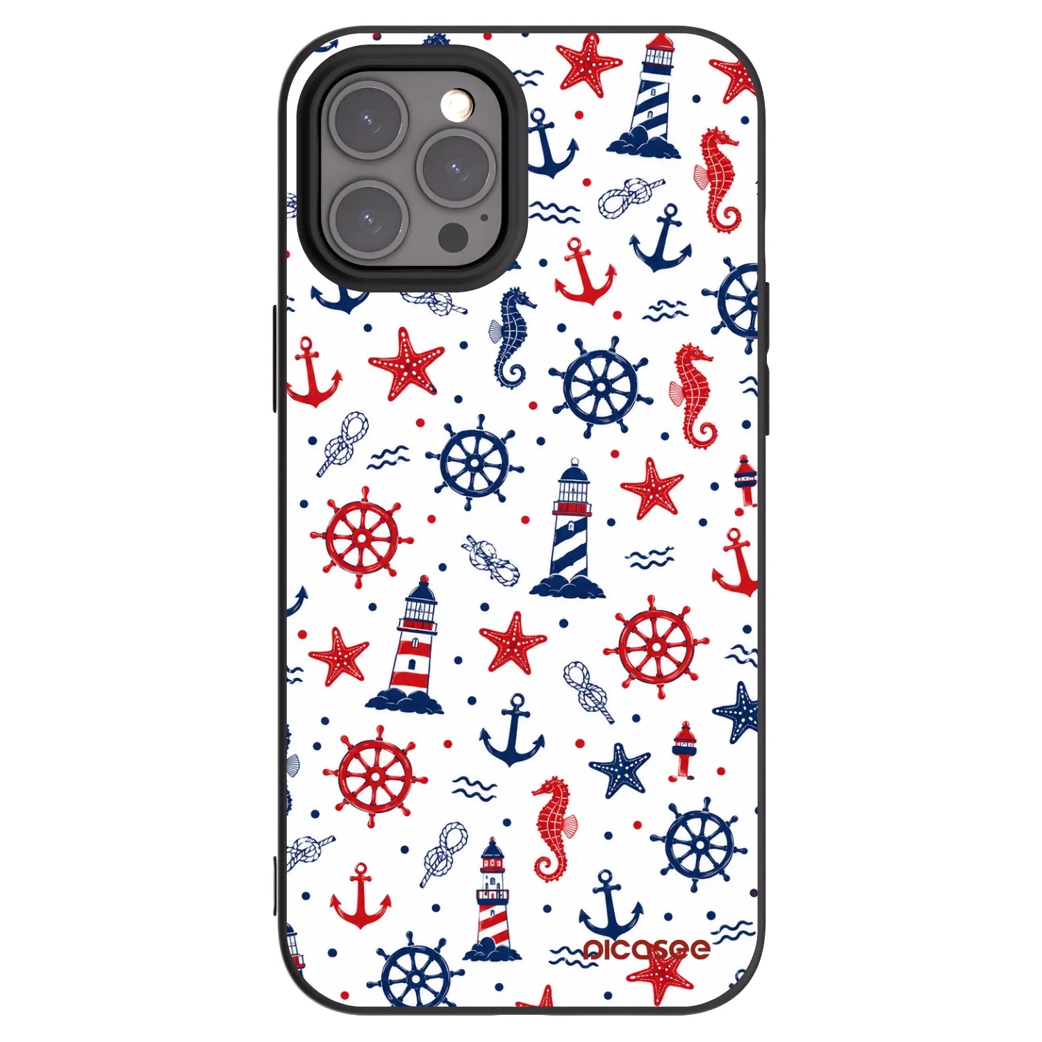 Picasee fekete szilikon tok az alábbi mobiltelefonokra Apple iPhone 12 Pro Max - Sailor Vibes