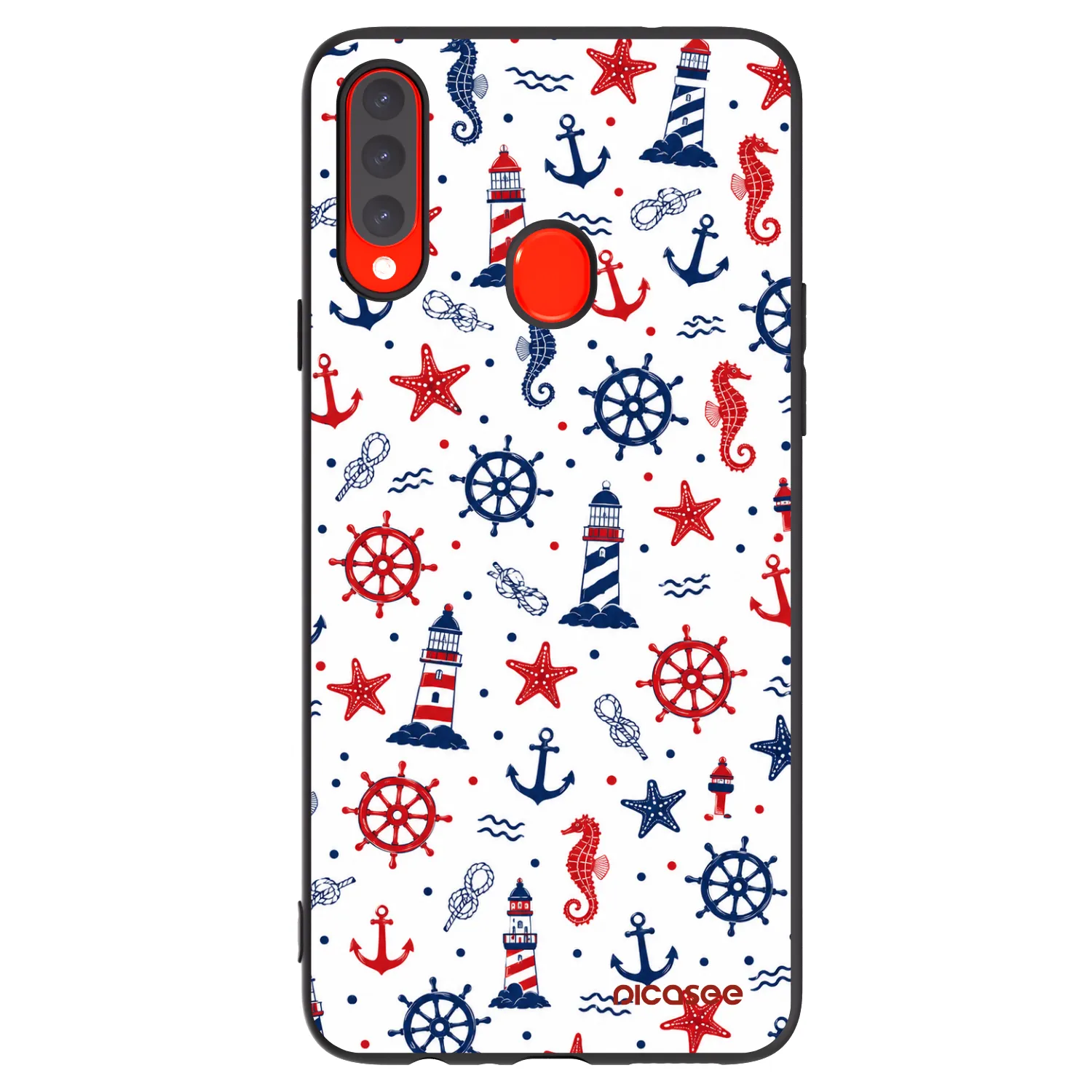 Picasee fekete szilikon tok az alábbi mobiltelefonokra Samsung Galaxy A20s - Sailor Vibes