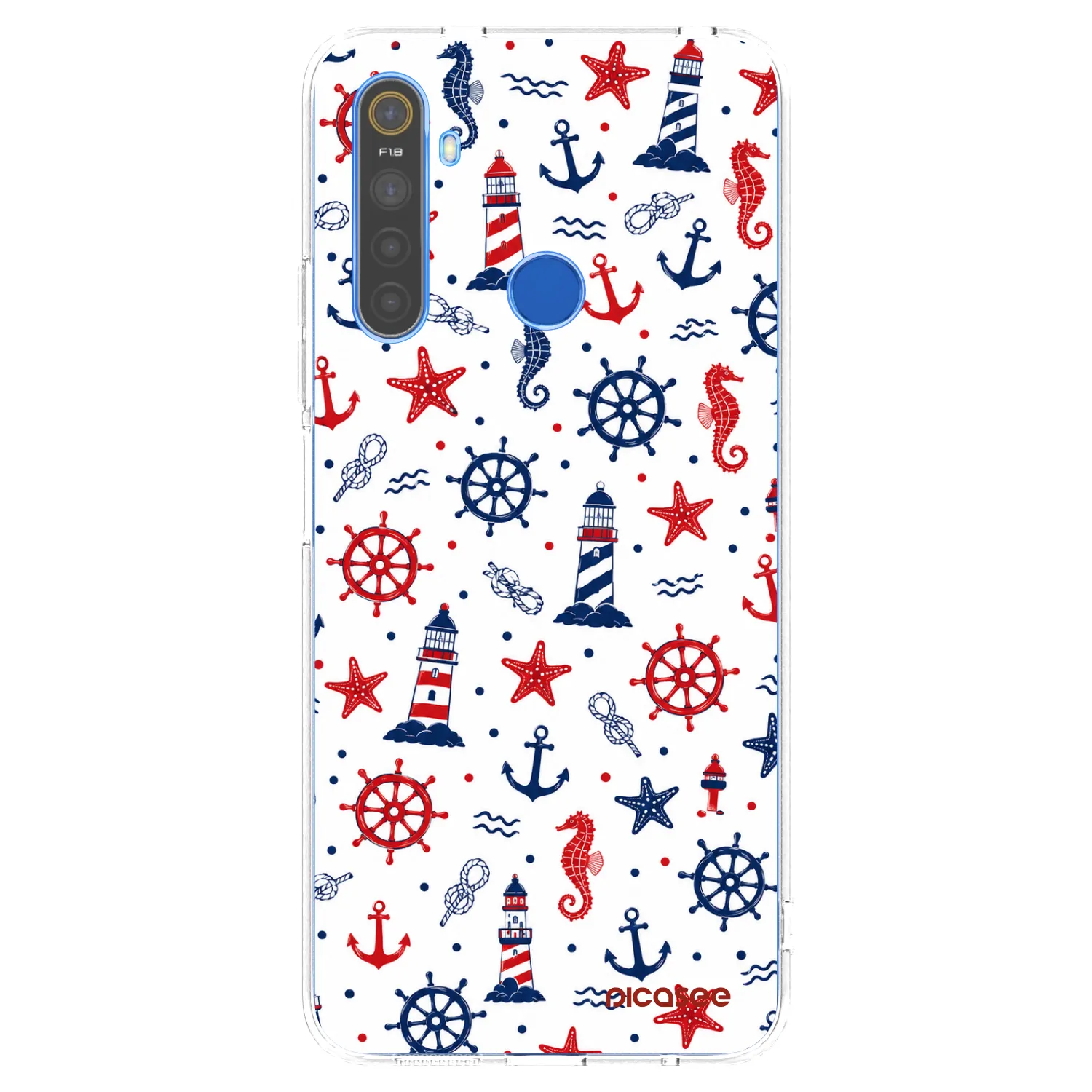 Picasee átlátszó szilikon tok az alábbi mobiltelefonokra Realme 5 - Sailor Vibes