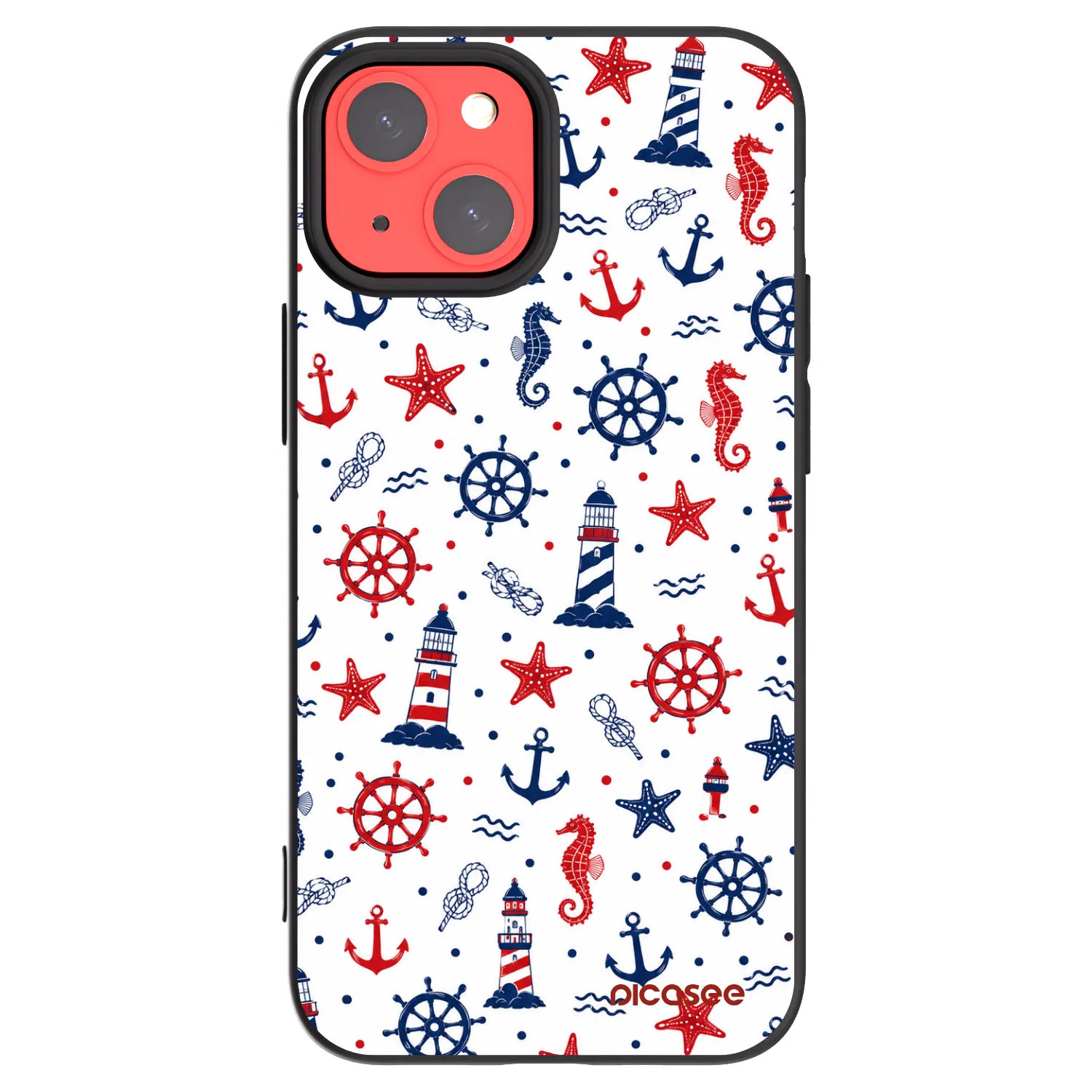 Picasee fekete szilikon tok az alábbi mobiltelefonokra Apple iPhone 13 mini - Sailor Vibes