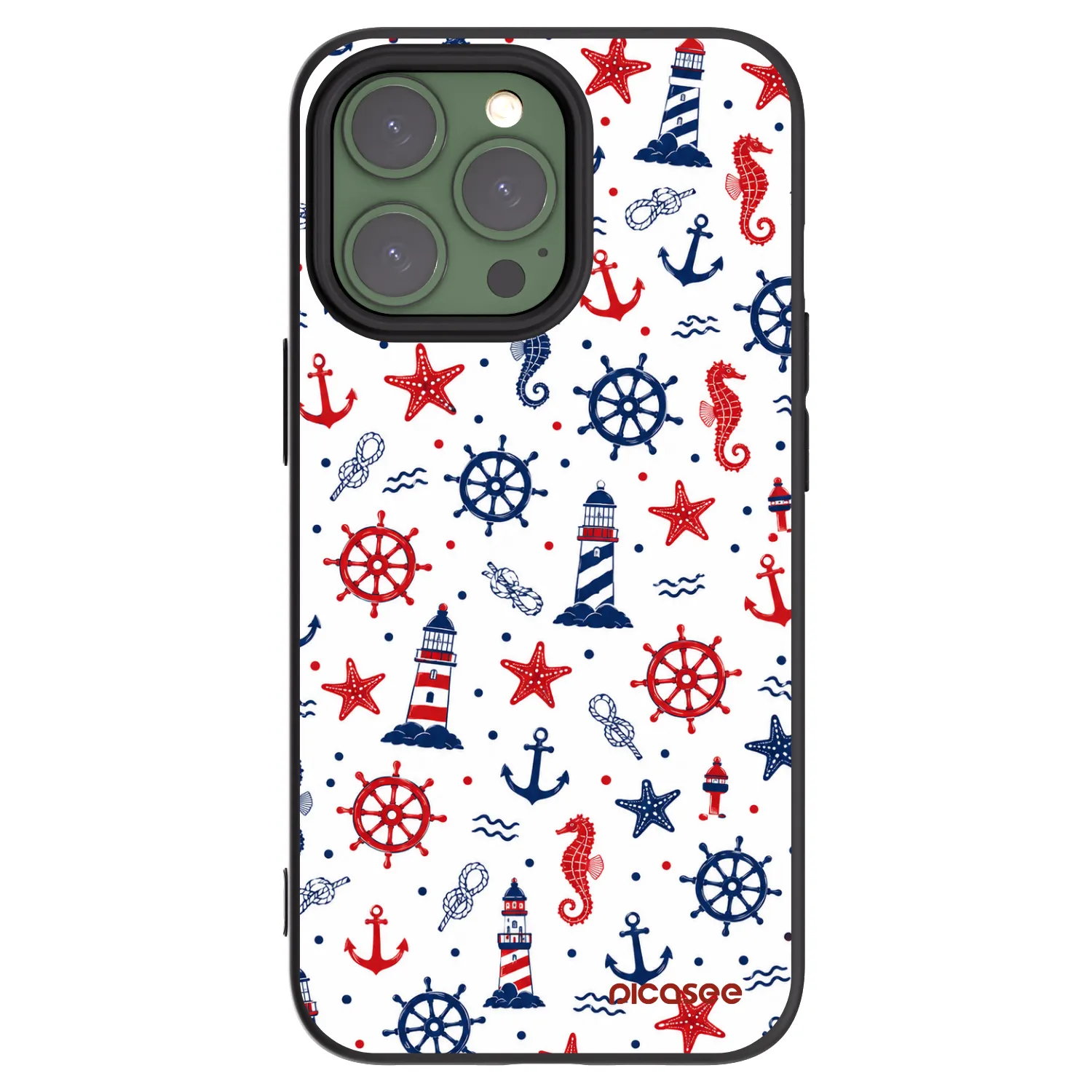 Picasee fekete szilikon tok az alábbi mobiltelefonokra Apple iPhone 13 Pro - Sailor Vibes
