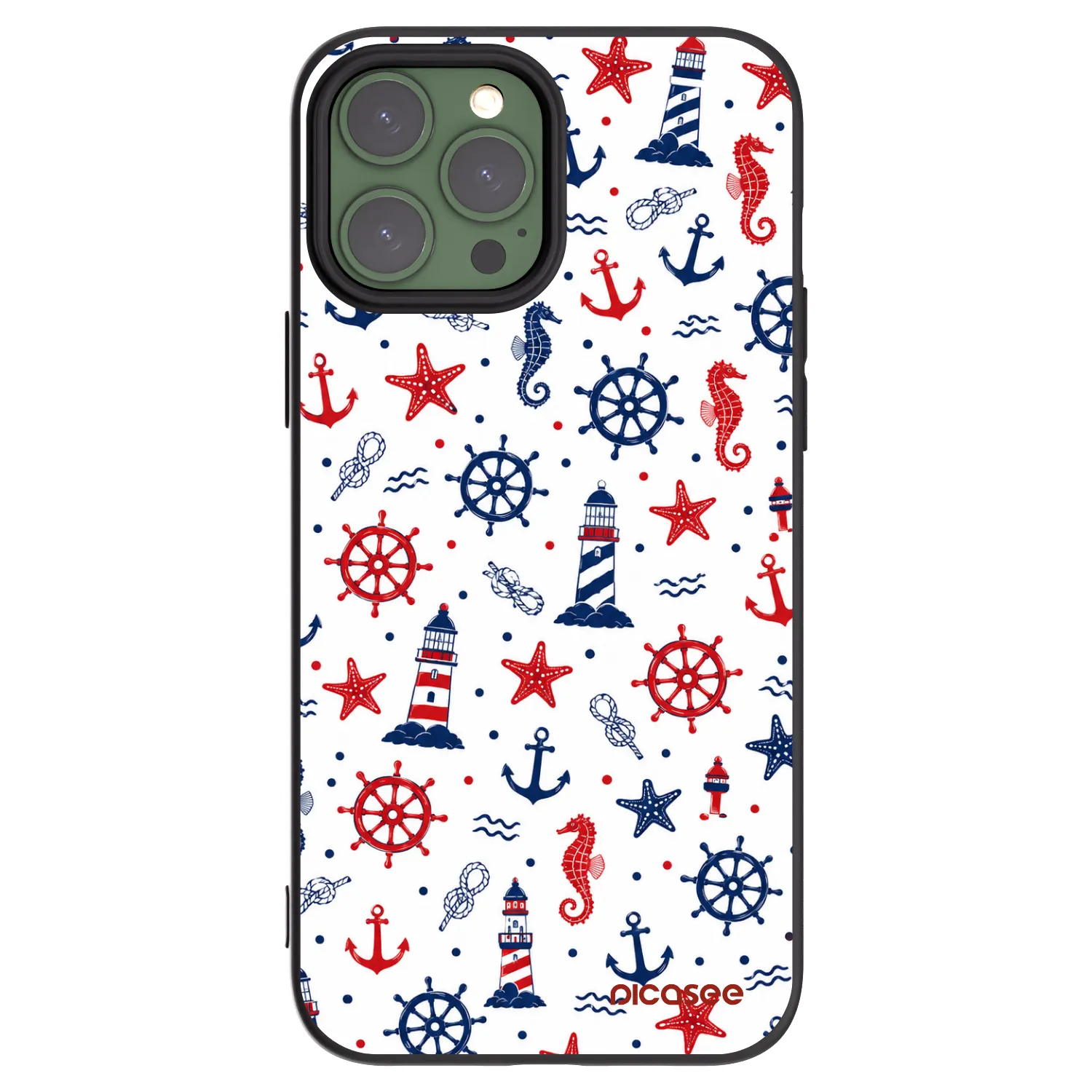 Picasee fekete szilikon tok az alábbi mobiltelefonokra Apple iPhone 13 Pro Max - Sailor Vibes