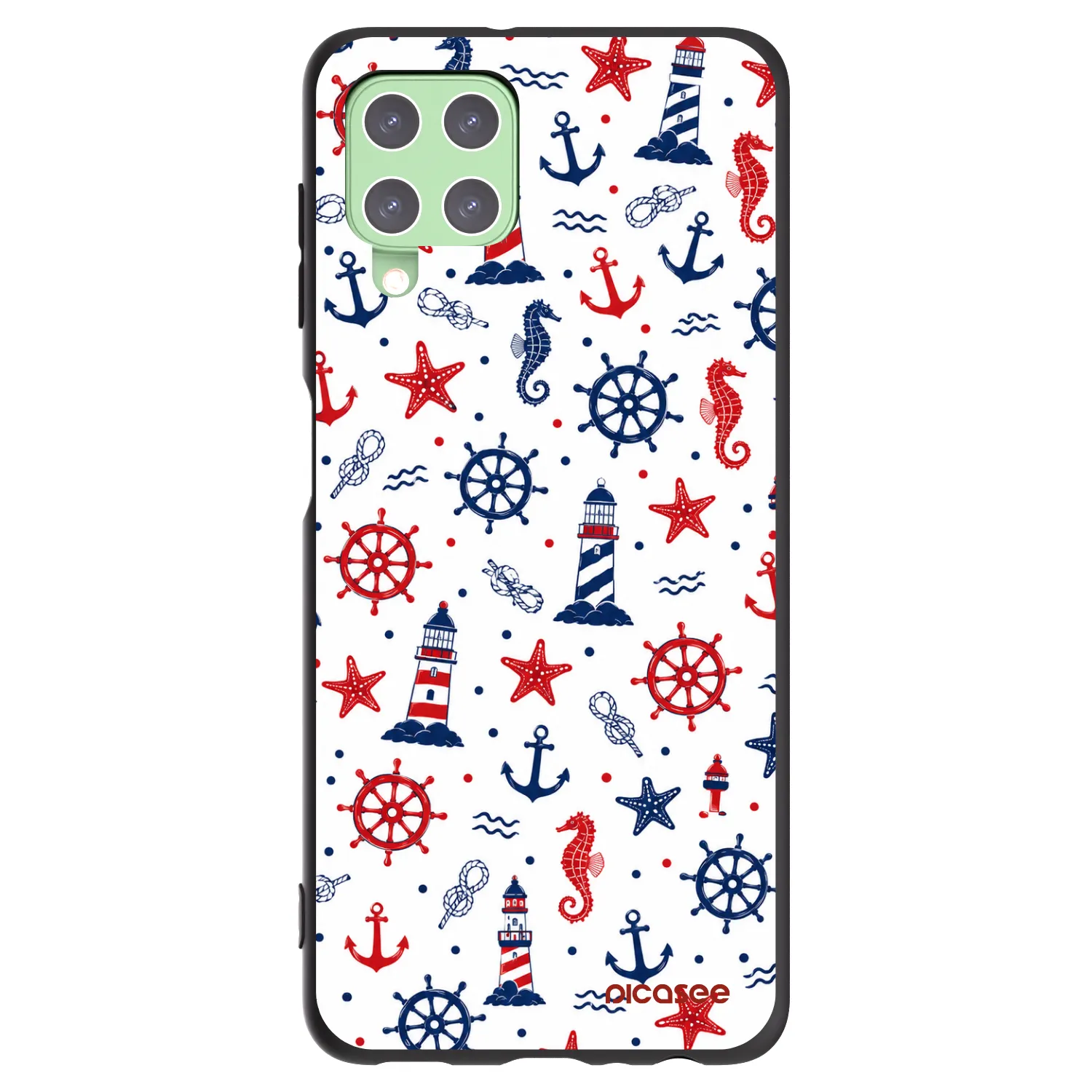 Picasee fekete szilikon tok az alábbi mobiltelefonokra Samsung Galaxy A22 A225F 4G - Sailor Vibes