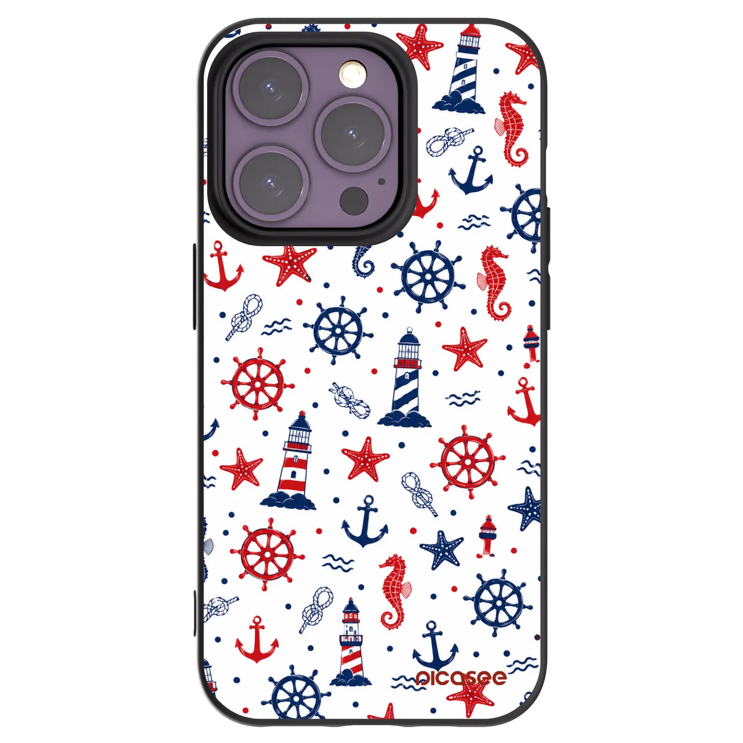 Picasee fekete szilikon tok az alábbi mobiltelefonokra Apple iPhone 14 Pro - Sailor Vibes
