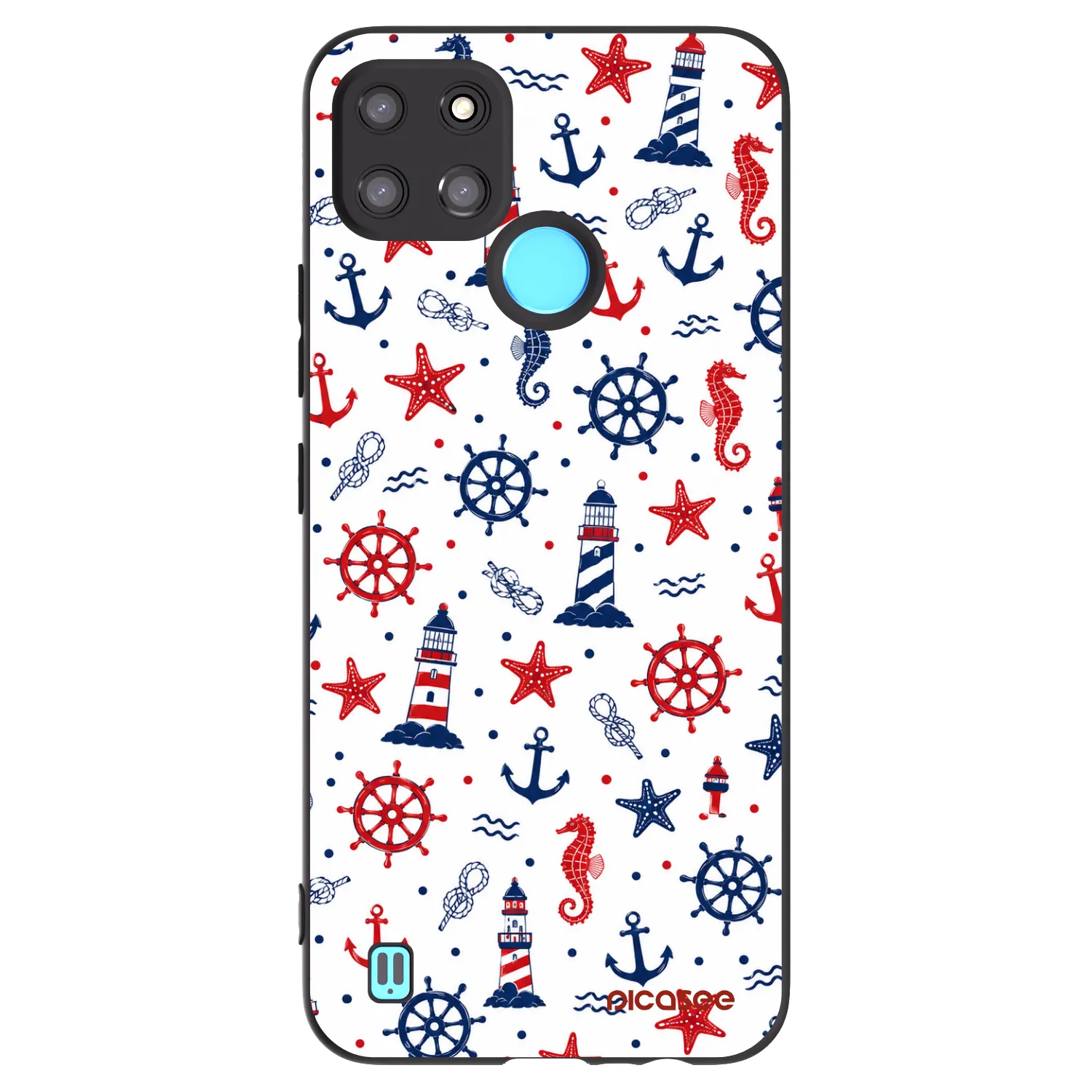 Picasee fekete szilikon tok az alábbi mobiltelefonokra Realme C21Y - Sailor Vibes
