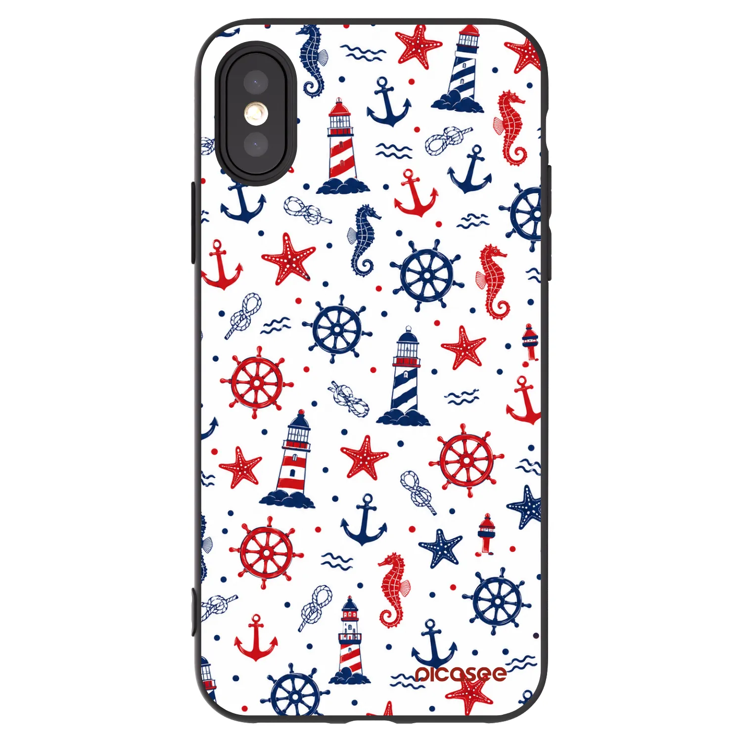 Picasee fekete szilikon tok az alábbi mobiltelefonokra Apple iPhone X/XS - Sailor Vibes