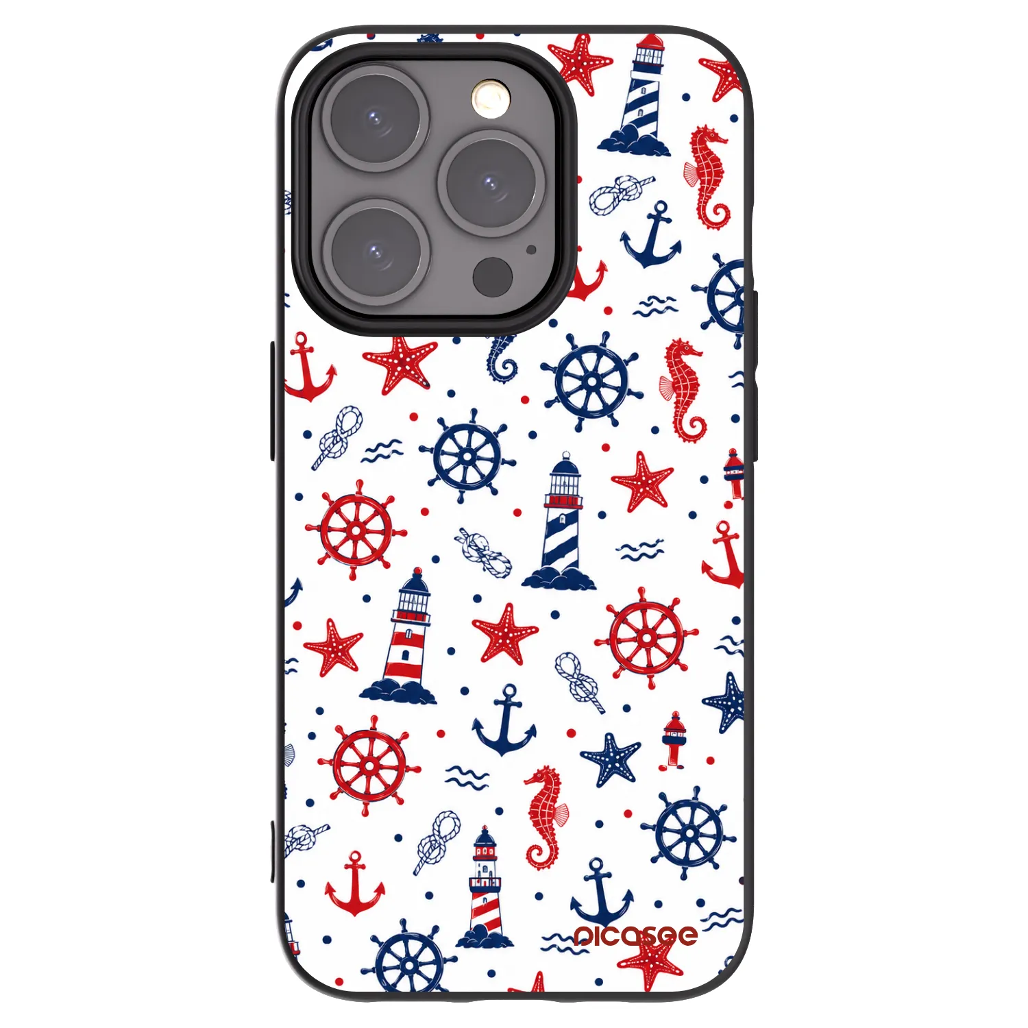 Picasee fekete szilikon tok az alábbi mobiltelefonokra Apple iPhone 15 Pro - Sailor Vibes