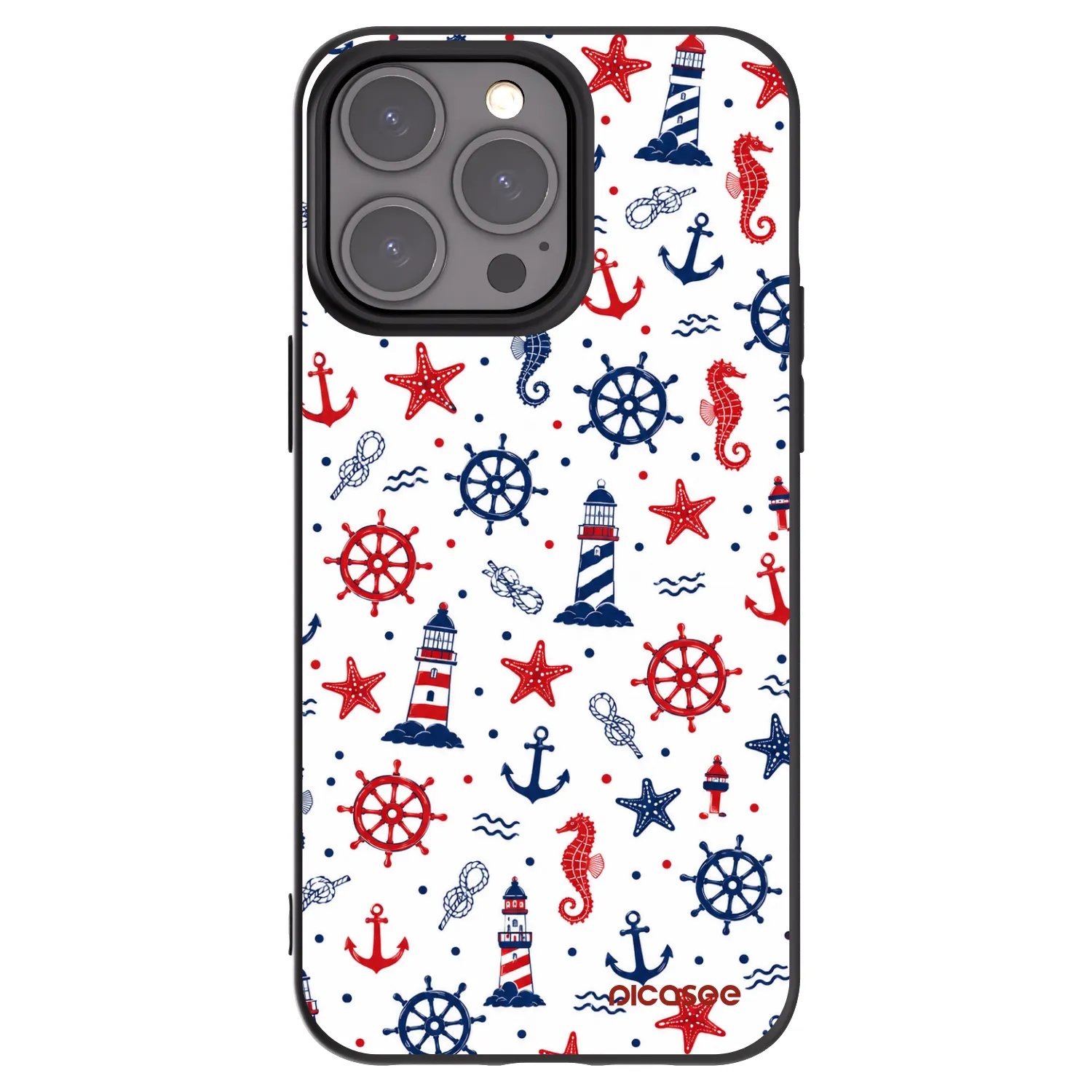 Picasee fekete szilikon tok az alábbi mobiltelefonokra Apple iPhone 15 Pro Max - Sailor Vibes