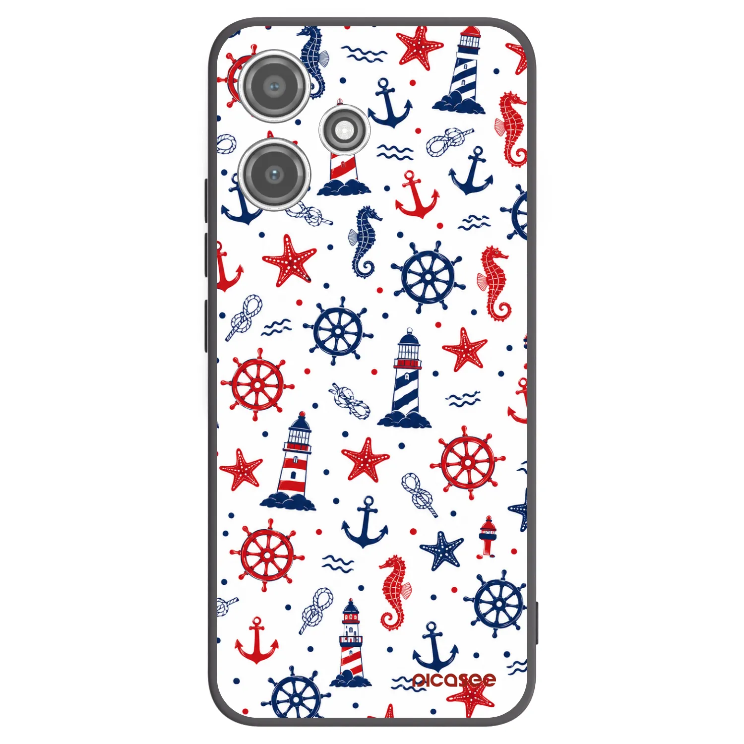 Picasee fekete szilikon tok az alábbi mobiltelefonokra Xiaomi Redmi 12 5G - Sailor Vibes