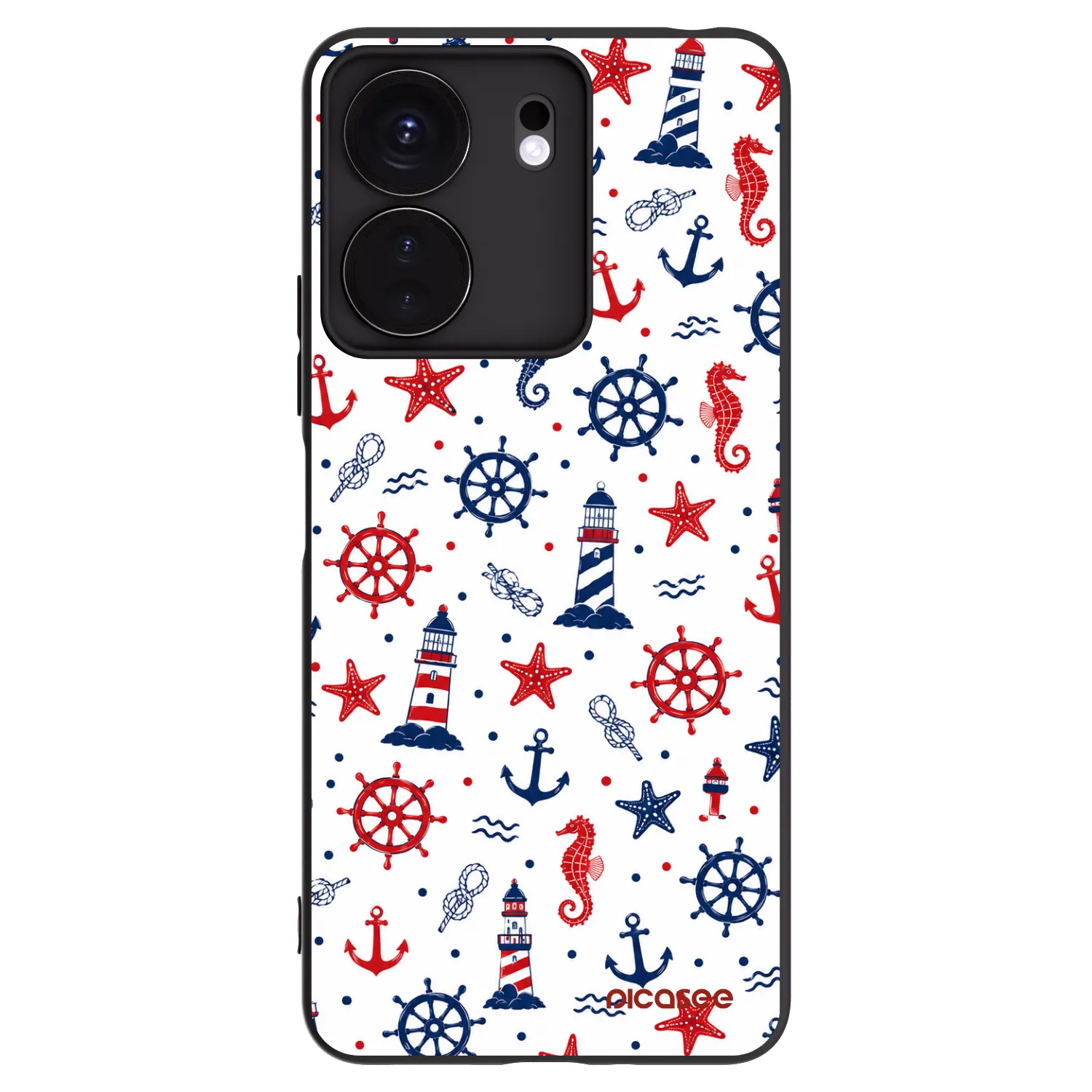 Picasee fekete szilikon tok az alábbi mobiltelefonokra Xiaomi Redmi 13C 4G - Sailor Vibes