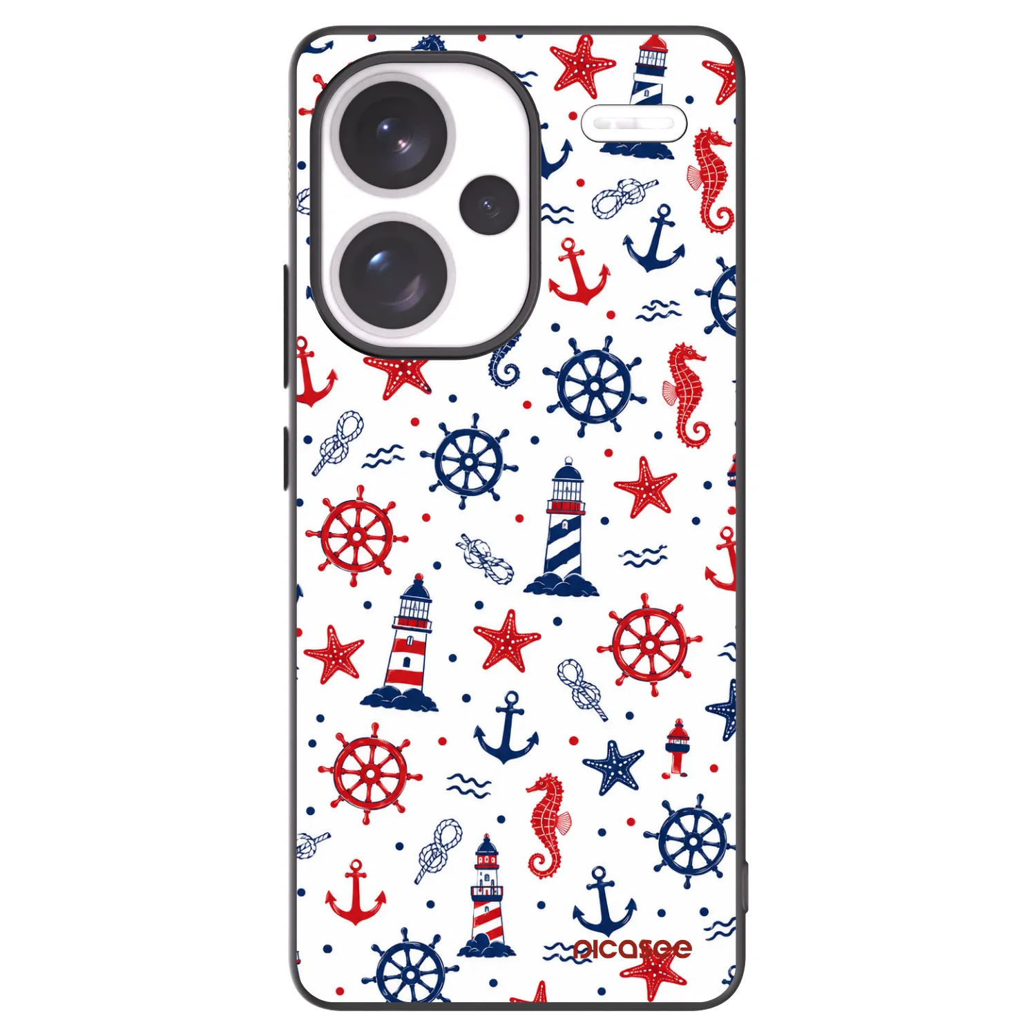 Picasee fekete szilikon tok az alábbi mobiltelefonokra Xiaomi Redmi Note 13 Pro+ 5G - Sailor Vibes