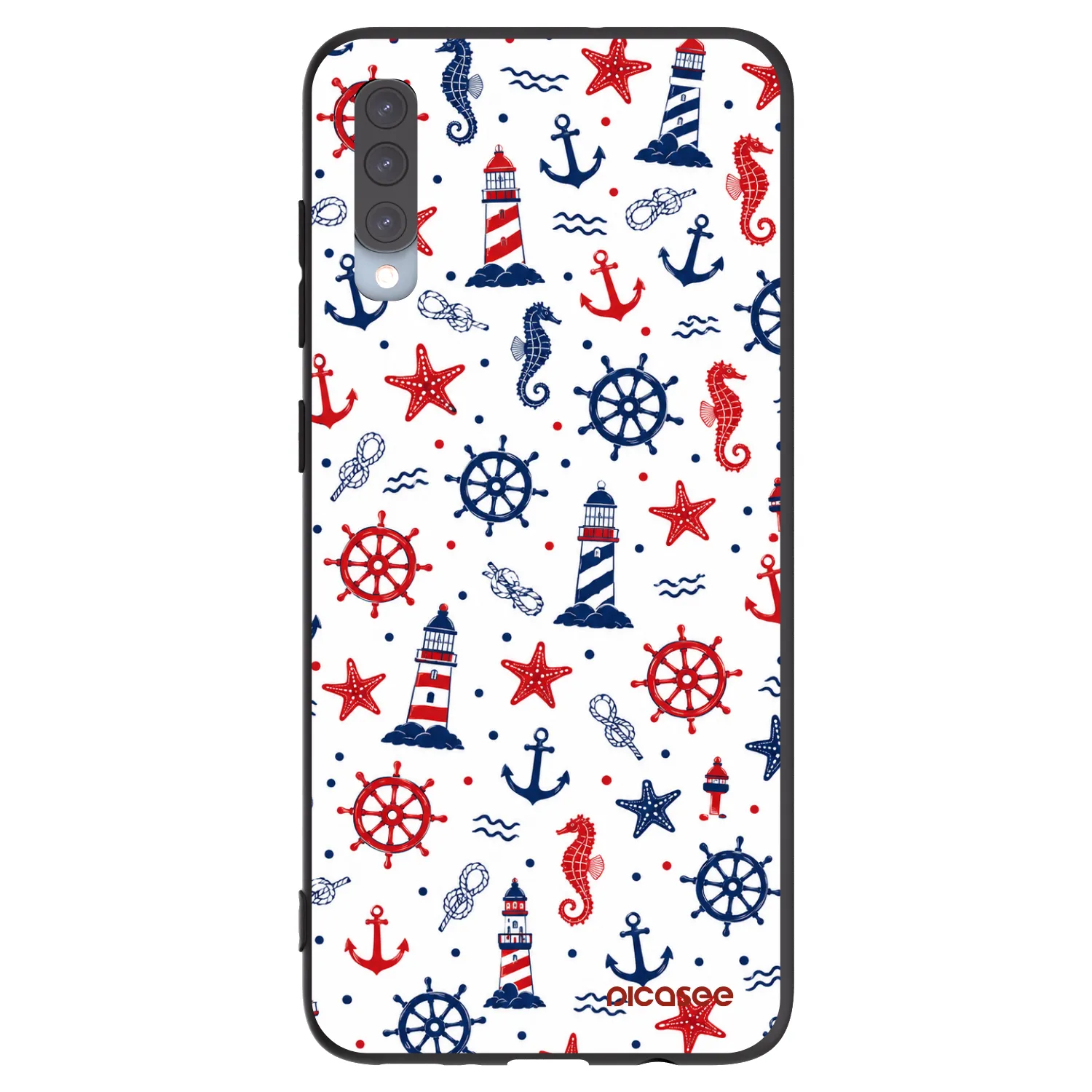 Picasee fekete szilikon tok az alábbi mobiltelefonokra Samsung Galaxy A70 A705F - Sailor Vibes