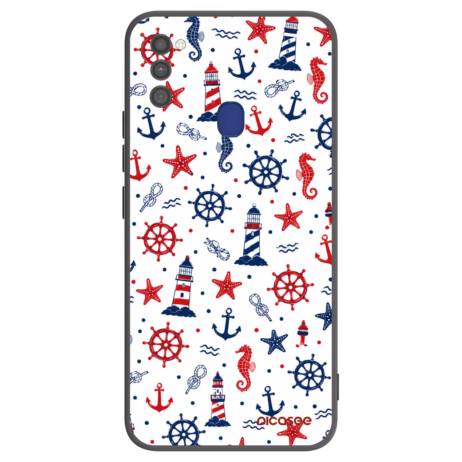 Picasee fekete szilikon tok az alábbi mobiltelefonokra Samsung Galaxy M21 M215F - Sailor Vibes