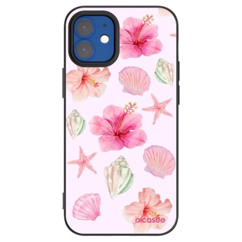 Picasee fekete szilikon tok az alábbi mobiltelefonokra Apple iPhone 12 mini - Blush Lagoon