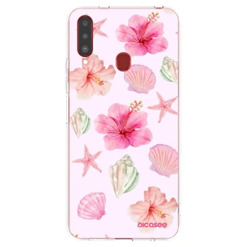 Picasee átlátszó szilikon tok az alábbi mobiltelefonokra Samsung Galaxy A20s - Blush Lagoon