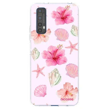 Picasee átlátszó szilikon tok az alábbi mobiltelefonokra Realme 7 - Blush Lagoon