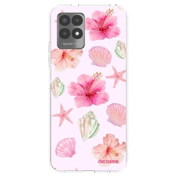 Picasee átlátszó szilikon tok az alábbi mobiltelefonokra Realme 8i - Blush Lagoon