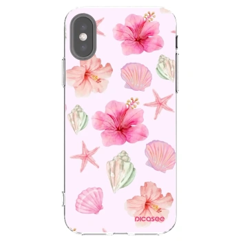 Picasee átlátszó szilikon tok az alábbi mobiltelefonokra Apple iPhone X/XS - Blush Lagoon