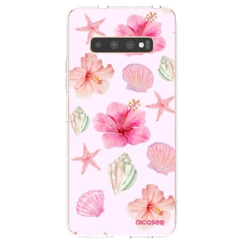 Picasee átlátszó szilikon tok az alábbi mobiltelefonokra Samsung Galaxy S10 Plus G975 - Blush Lagoon
