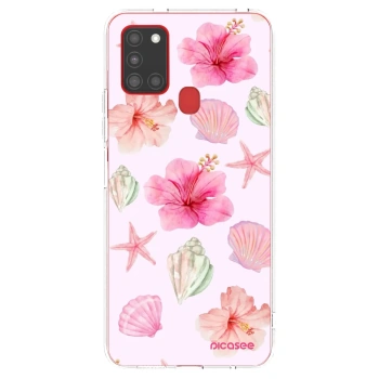 Picasee átlátszó szilikon tok az alábbi mobiltelefonokra Samsung Galaxy A21s - Blush Lagoon
