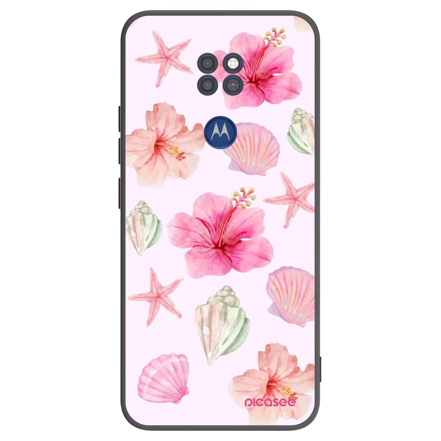 Picasee fekete szilikon tok az alábbi mobiltelefonokra Motorola Moto G9 Play - Blush Lagoon