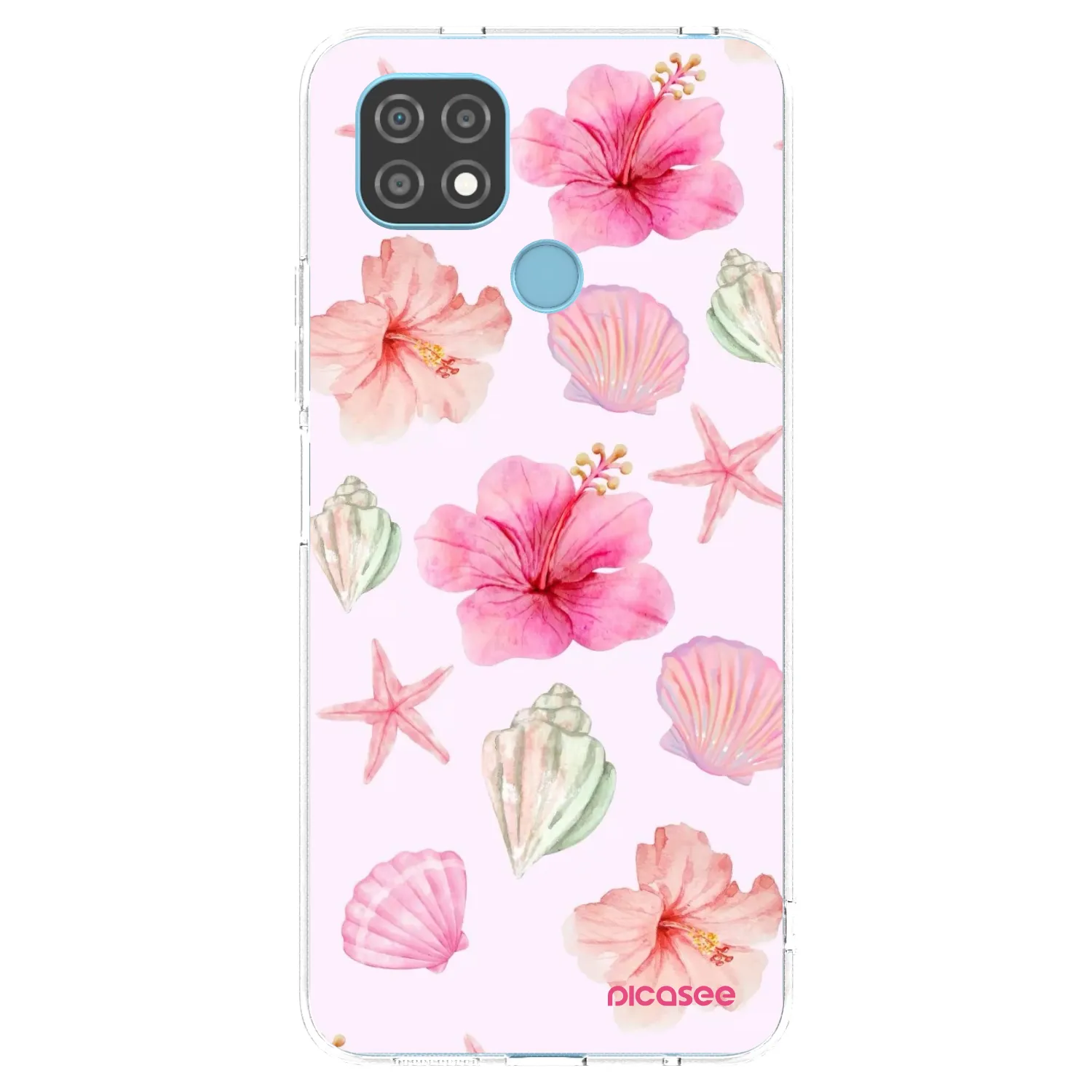 Picasee átlátszó szilikon tok az alábbi mobiltelefonokra Realme C21 - Blush Lagoon