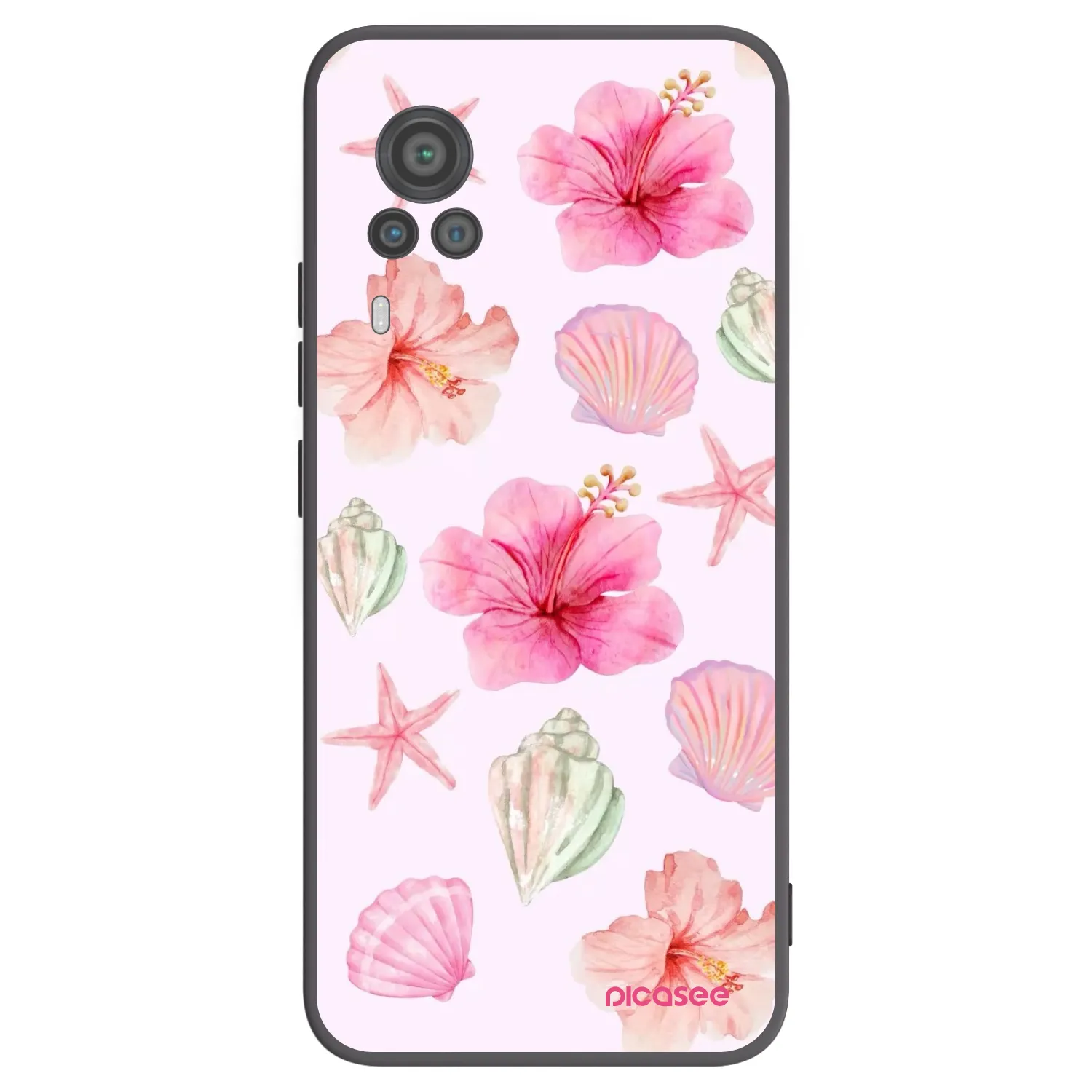 Picasee fekete szilikon tok az alábbi mobiltelefonokra Vivo X60 Pro 5G - Blush Lagoon