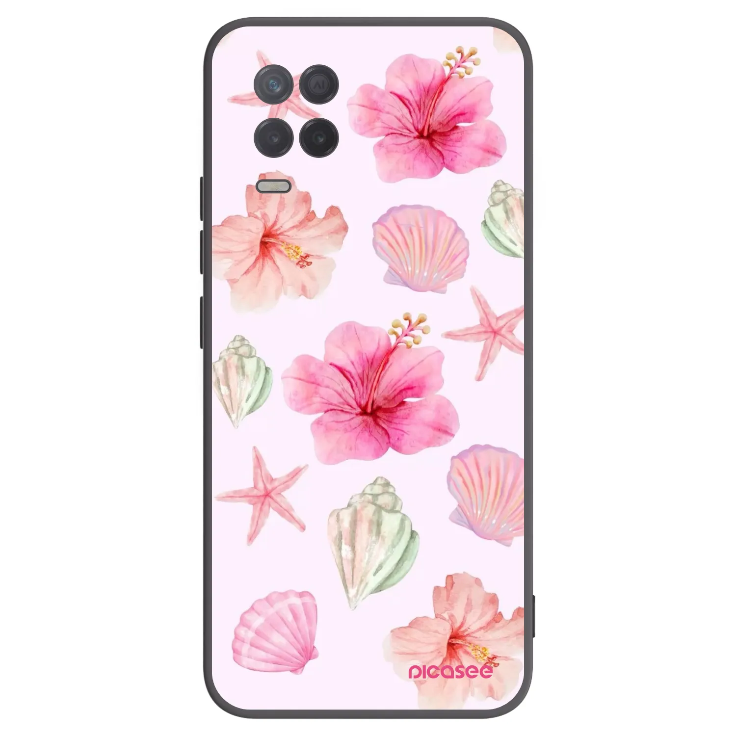 Picasee fekete szilikon tok az alábbi mobiltelefonokra Realme 8 5G - Blush Lagoon